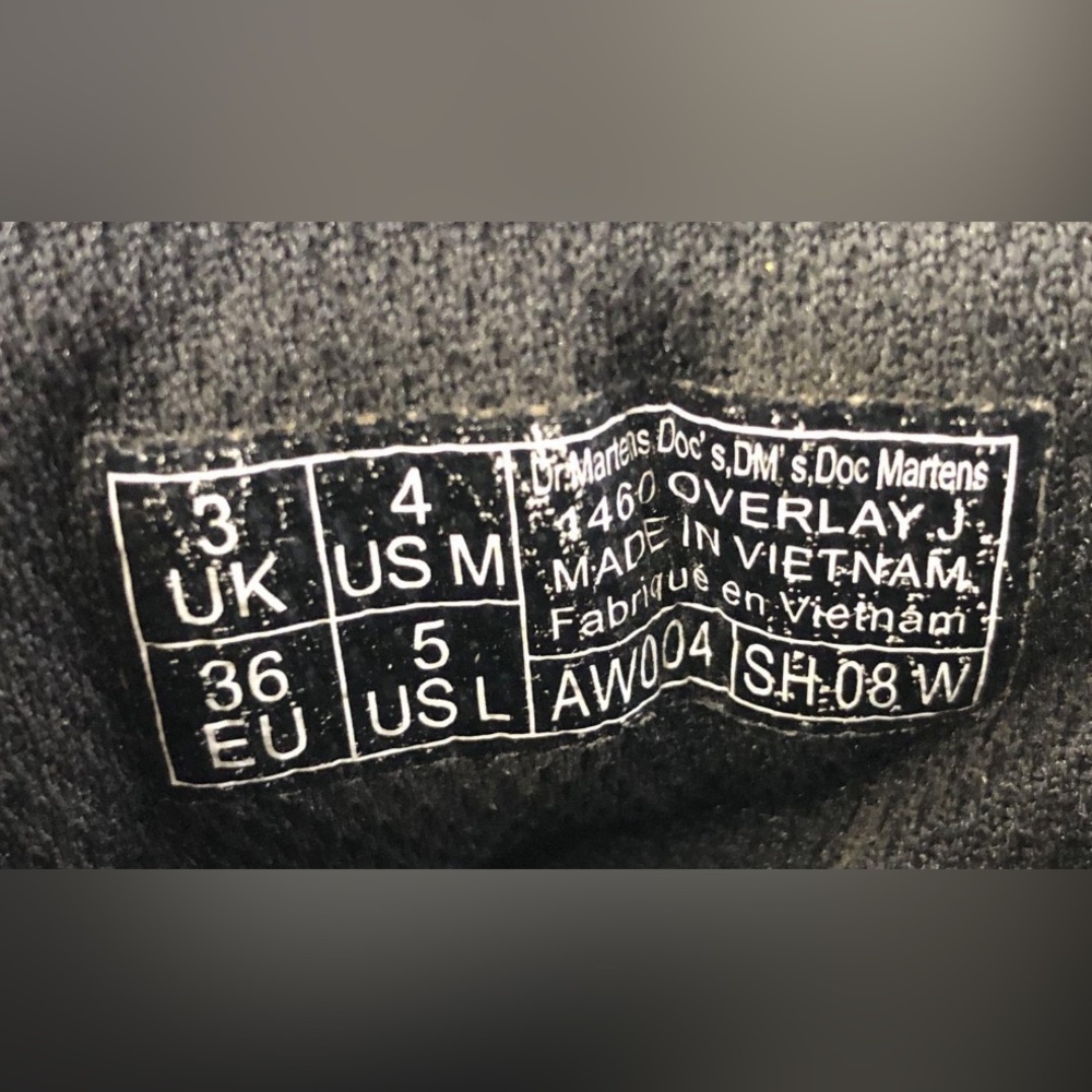 JUNIOR 1460 OVERLAY LEATHER BOOTS size 4m - Picture 6 of 6